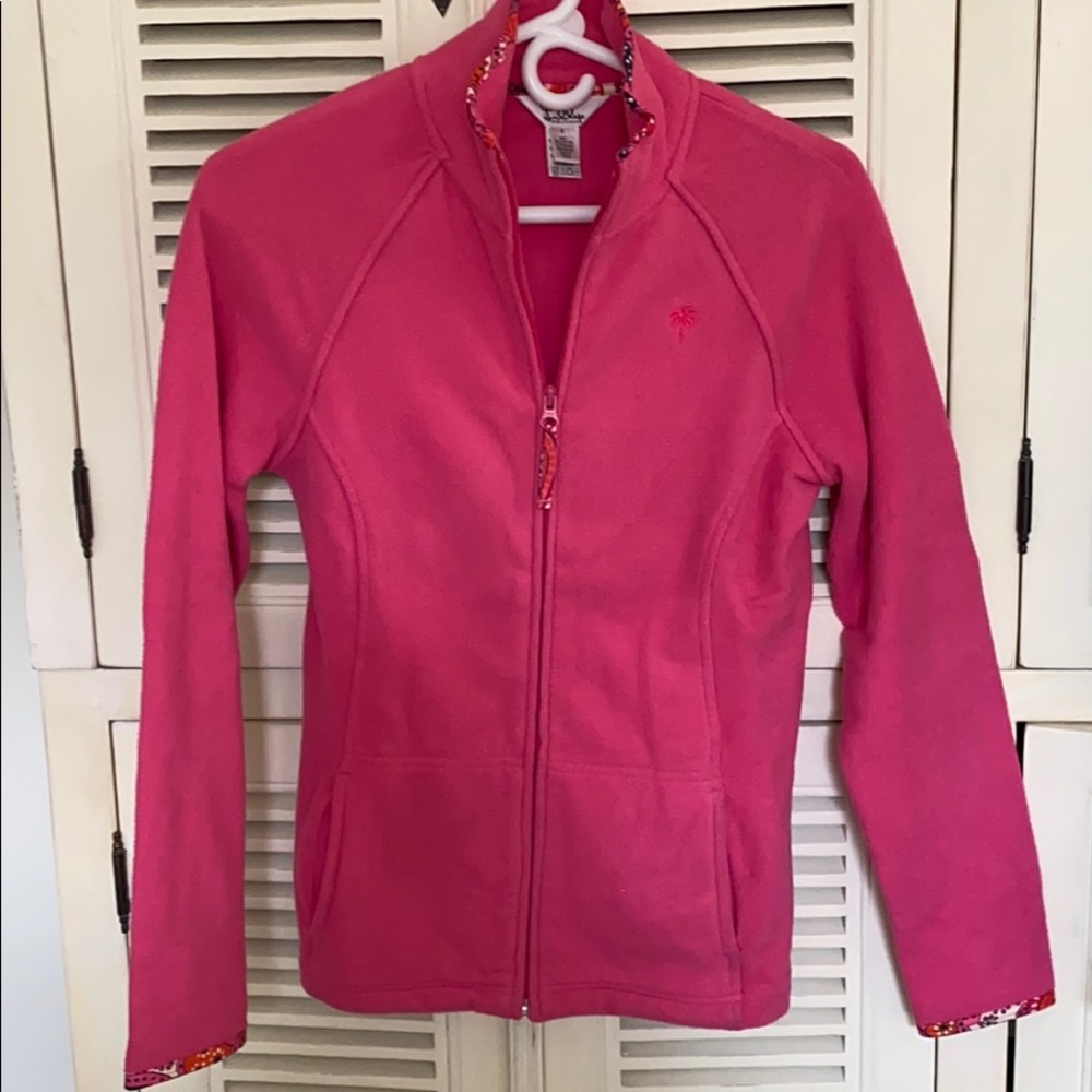 Lilly Pulitzer hot pink fleece jacket sz S